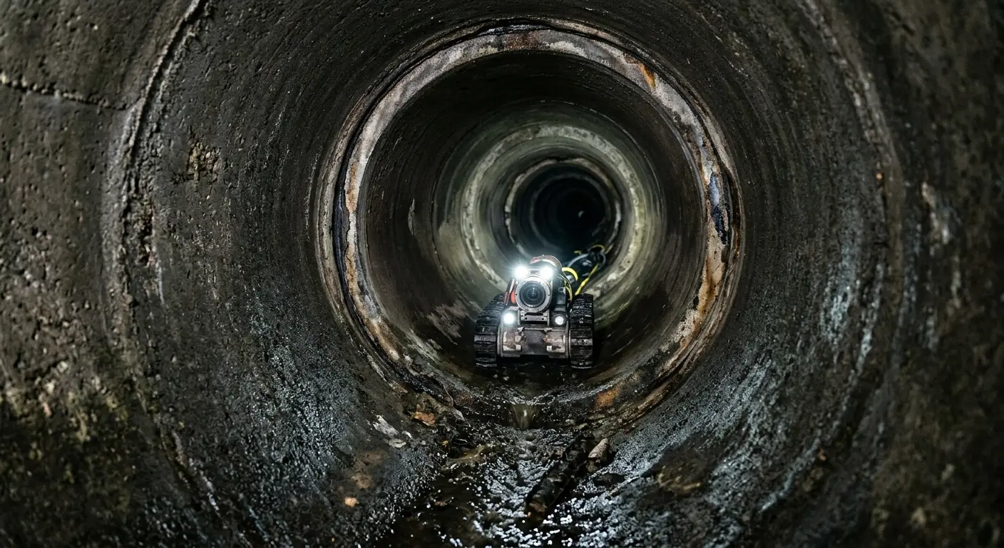 Robotic sewer camera inspecting pipe interior for Drain Snake Service in Jordan